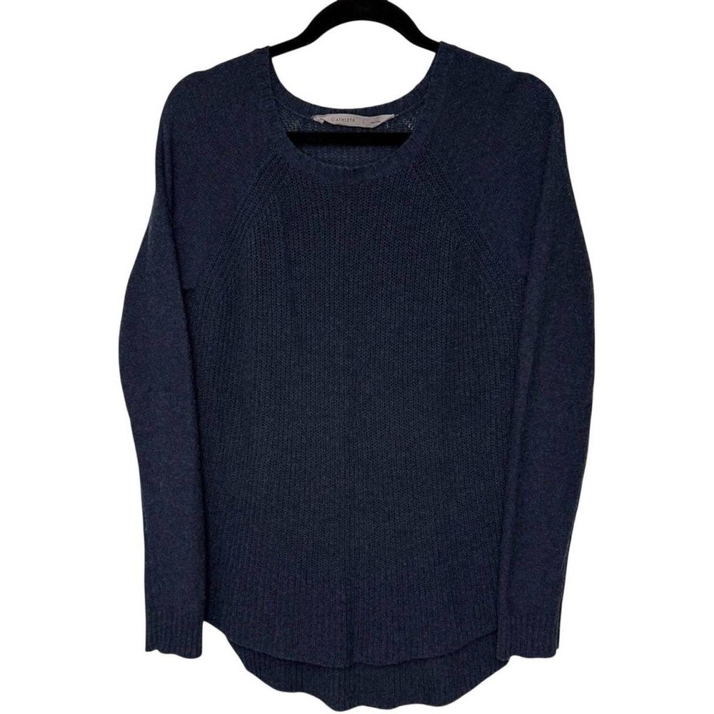 Athleta Navy Blue‎ Thermal Wool Blend Sweater Size Small